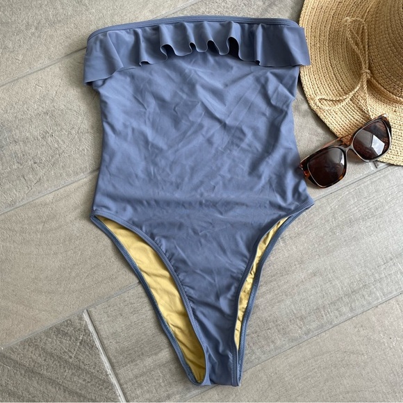gnash Other - Gnash Swim Ruffle One Piece Swim Suit High Cut Strapless Size 6